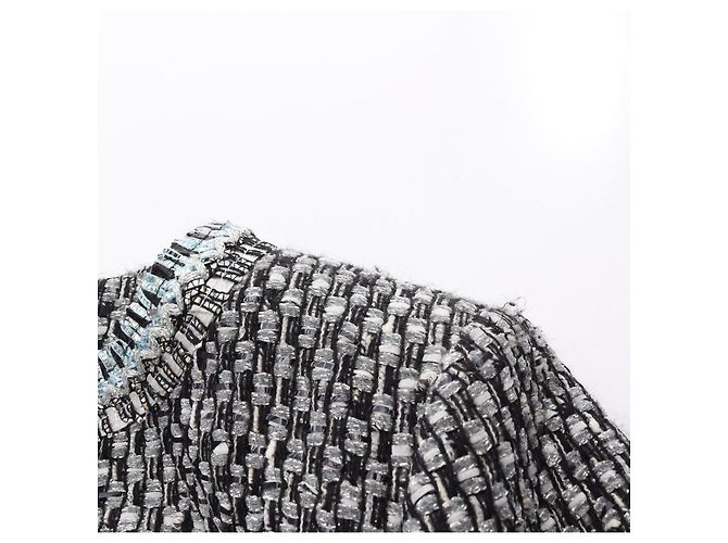 Timeless Chaqueta sin cuello de tweed CHANEL Lame Fantasy Negro Plata Multicolor - vista 6