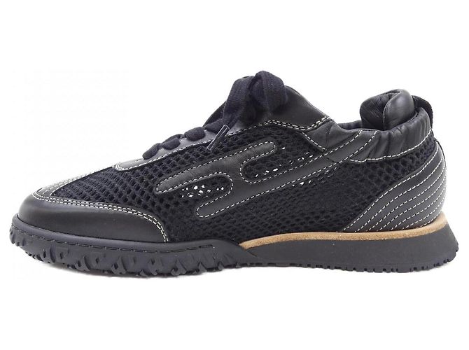 Hermès Sneakers in pelle nappa e crochet Hermes Nero - vista 2