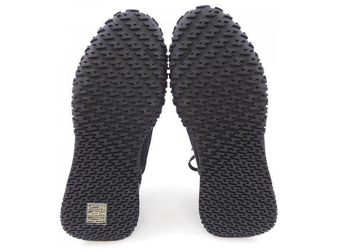 Hermès Sneakers in pelle nappa e crochet Hermes Nero - vista 4