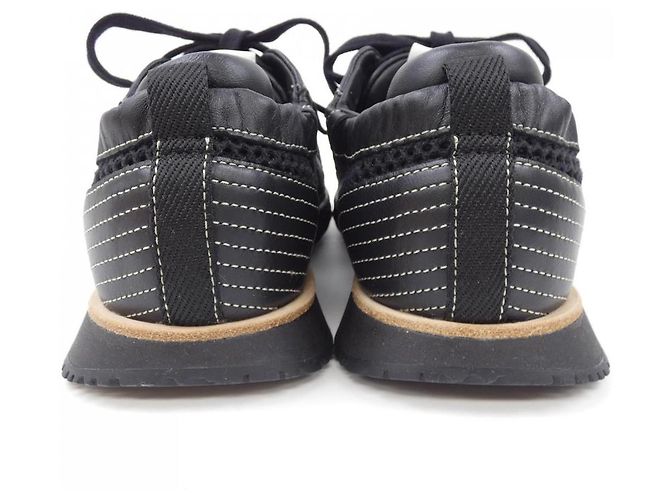 Hermès Sneakers in pelle nappa e crochet Hermes Nero - vista 5