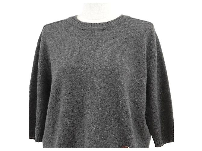 Gucci Cashmere-Kurzarm-Stricktop mit mittlerem Maschenbild - Ansicht 2