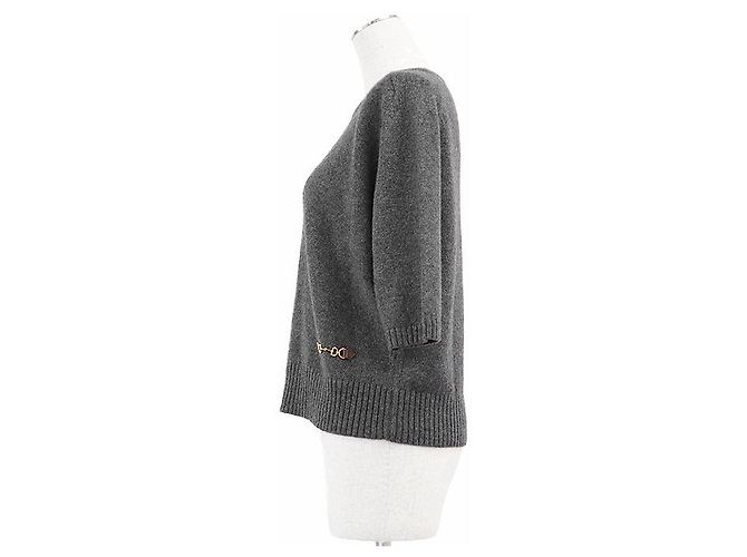 Gucci Cashmere-Kurzarm-Stricktop mit mittlerem Maschenbild - Ansicht 5
