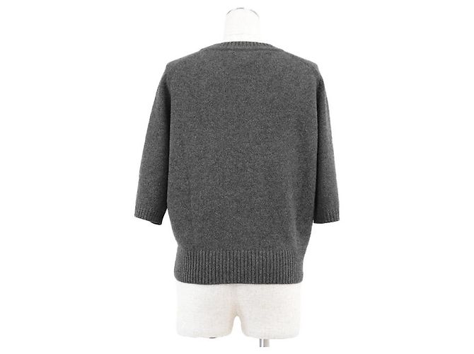 Gucci Cashmere-Kurzarm-Stricktop mit mittlerem Maschenbild - Ansicht 7