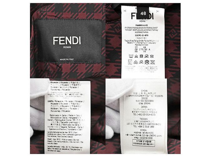 Gabardina de nailon reversible Fendi Roja - vista 10