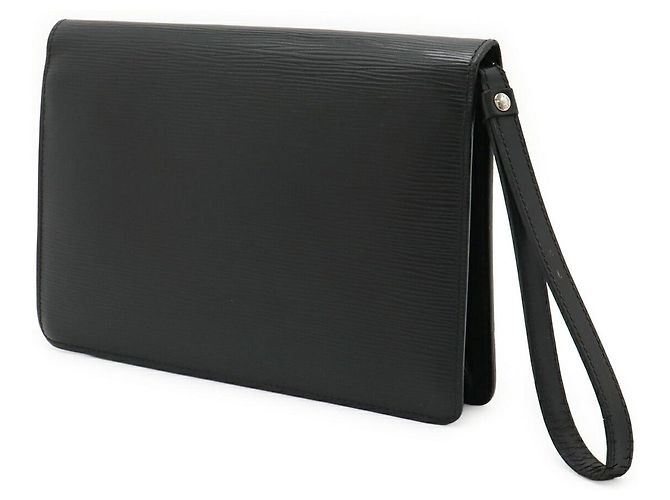 Pochette Seliere Dragonne Epi Louis Vuitton Clutch Bag Nero - vista 2