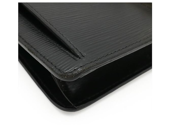 Pochette Seliere Dragonne Epi Louis Vuitton Clutch Bag Nero - vista 3