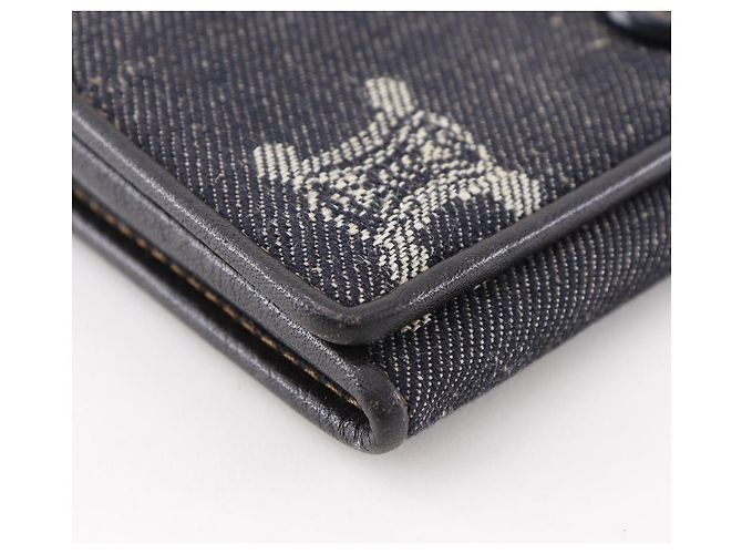 Céline Celine Triomphe Denim Long Wallet Blau Marineblau - Ansicht 4