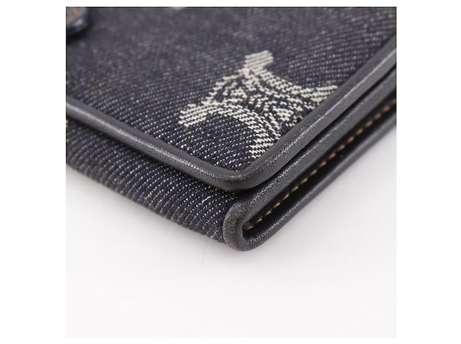 Céline Celine Triomphe Denim Long Wallet Blau Marineblau - Ansicht 5