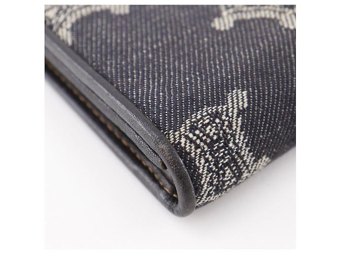Céline Celine Triomphe Denim Long Wallet Blau Marineblau - Ansicht 6