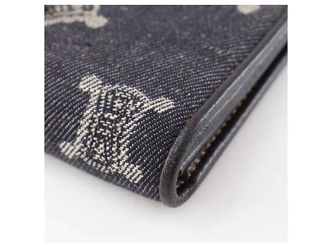 Céline Celine Triomphe Denim Long Wallet Blau Marineblau - Ansicht 7