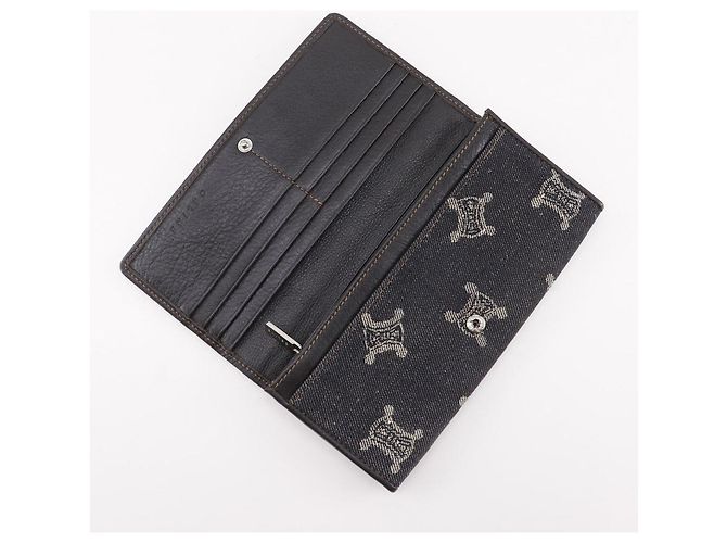 Céline Celine Triomphe Denim Long Wallet Blau Marineblau - Ansicht 8