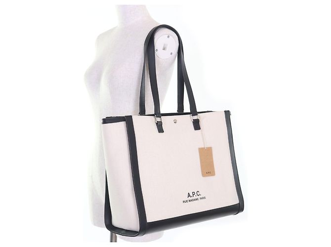 Apc Borsa tote in cotone A.P.C. COEYO Nero Crudo - vista 4