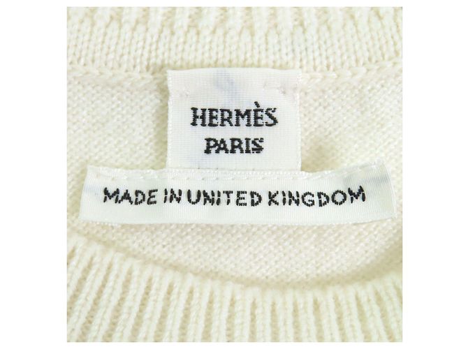 Hermès Hermes Kaschmir Strickoberteil Weiß Aus weiß - Ansicht 6