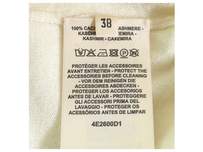 Hermès Hermes Kaschmir Strickoberteil Weiß Aus weiß - Ansicht 7