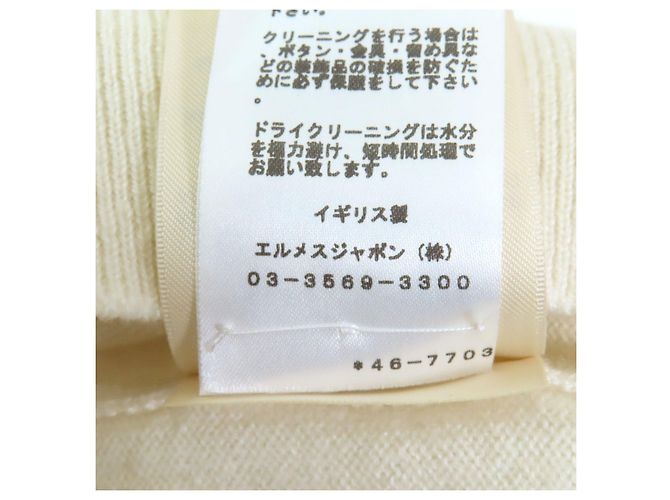 Hermès Hermes Kaschmir Strickoberteil Weiß Aus weiß - Ansicht 9