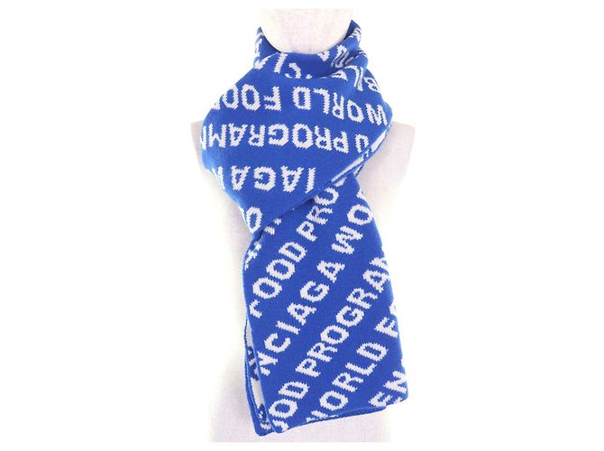 Everyday Sciarpa in lana Balenciaga Bianco Blu - vista 2