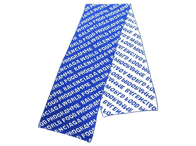 Everyday Sciarpa in lana Balenciaga Bianco Blu - vista 3