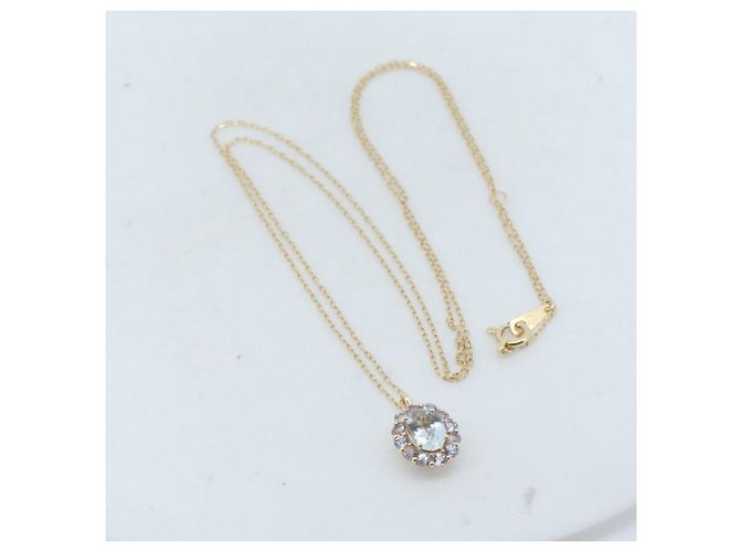 Autre Marque Collana Orefice Aquamarine Au750 D'oro - vista 2