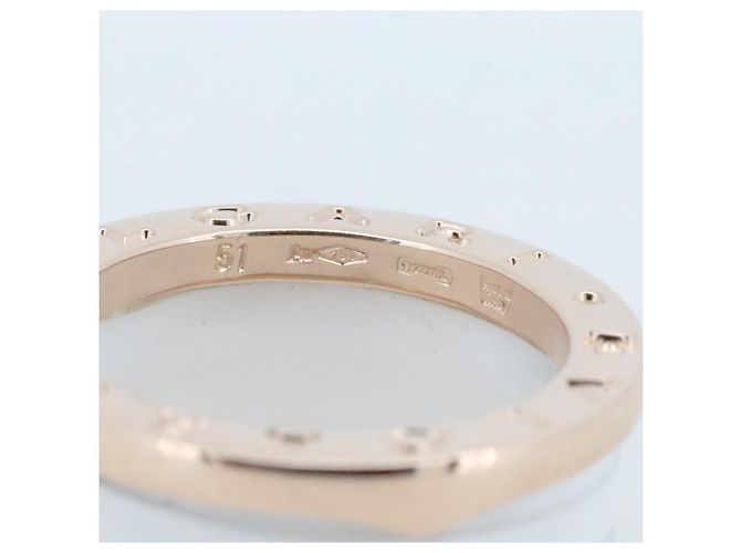 Bulgari Anello Bvlgari B.zero1 in Au750 e ceramica Misura 11 Bianco - vista 2
