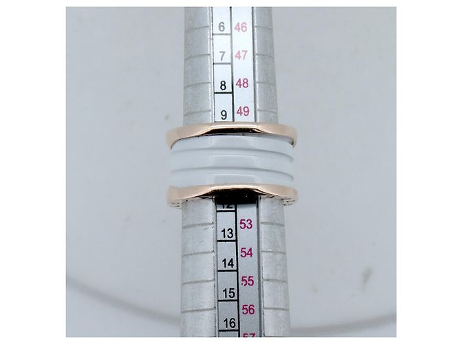 Bulgari Anello Bvlgari B.zero1 in Au750 e ceramica Misura 11 Bianco - vista 5