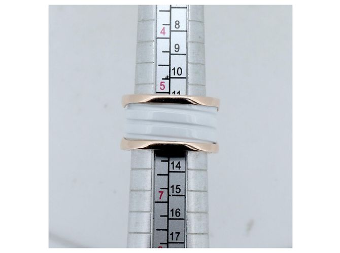 Bulgari Anello Bvlgari B.zero1 in Au750 e ceramica Misura 11 Bianco - vista 6