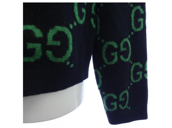 Gucci GG Wollpullover Schwarz Grün - Ansicht 6