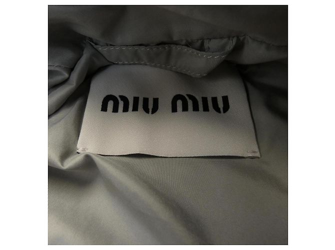 Miu Miu Technical Pongee Down Jacket Brown - view 4