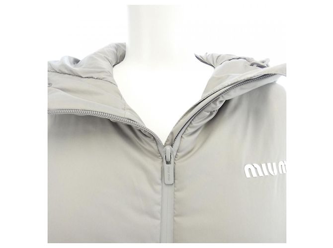 Miu Miu Technical Pongee Down Jacket Brown - view 5