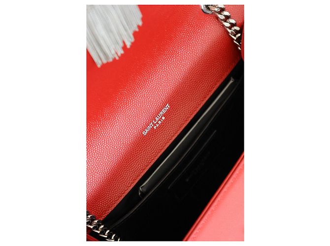 Saint Laurent Kate Pochette Pelle Rossa Rosso - vista 10