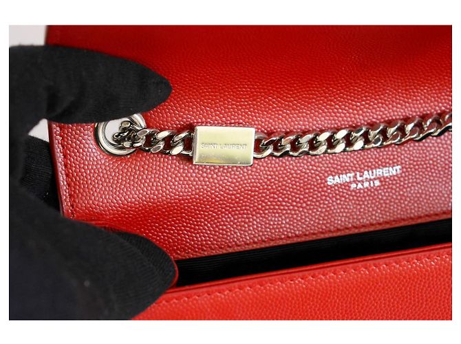 Saint Laurent Kate Pochette Pelle Rossa Rosso - vista 11