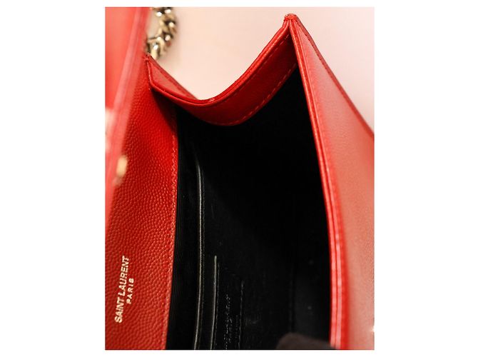 Saint Laurent Kate Pochette Pelle Rossa Rosso - vista 12