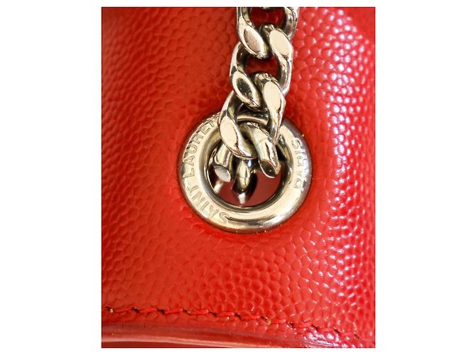 Saint Laurent Kate Pochette Pelle Rossa Rosso - vista 15