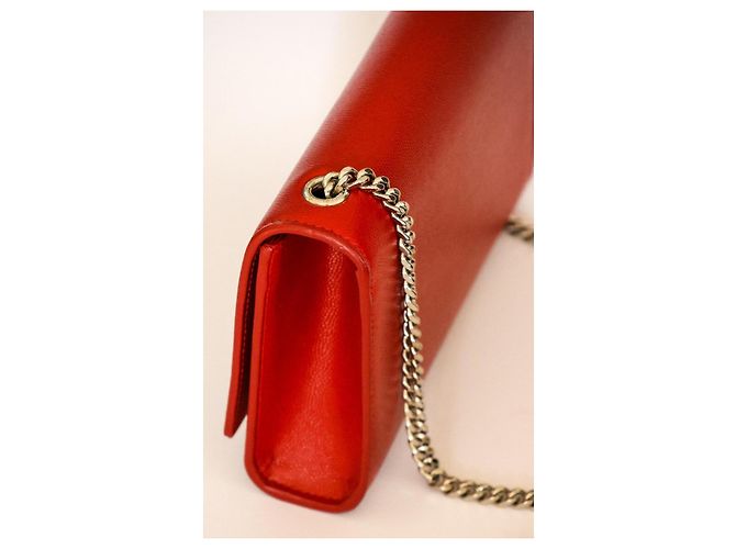 Saint Laurent Kate Pochette Pelle Rossa Rosso - vista 7