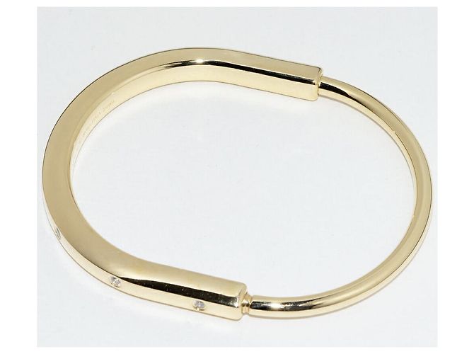 Tiffany & Co Bracciale Tiffany Lock in oro Au750 e diamanti Misura 19.5cm D'oro - vista 3