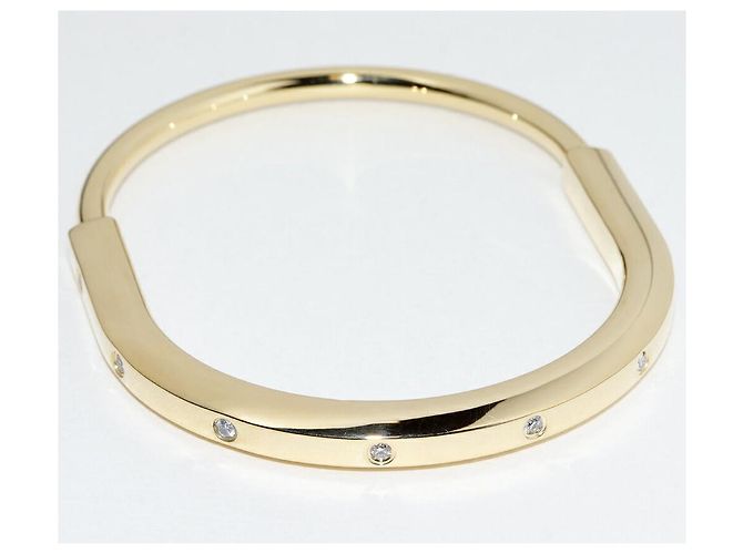 Tiffany & Co Bracciale Tiffany Lock in oro Au750 e diamanti Misura 19.5cm D'oro - vista 4