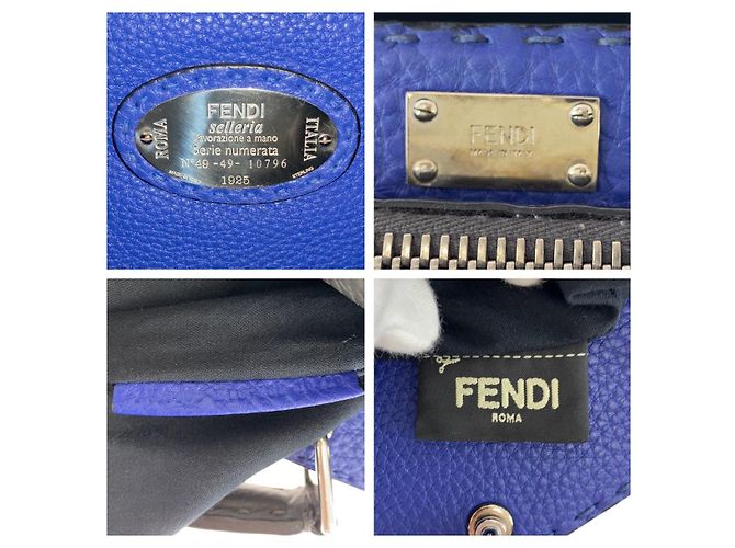 Valigetta in pelle Sellaria Fendi Peekaboo Marrone - vista 4