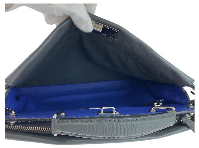 Valigetta in pelle Sellaria Fendi Peekaboo Marrone - vista 8