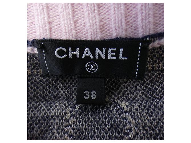 Timeless Vestido de mezcla de cachemir Chanel Rosa Azul Beige Azul marino - vista 5