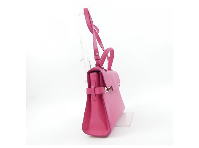 Borsa in pelle di vitello Delvaux Tempete+B Souple Rosa - vista 2