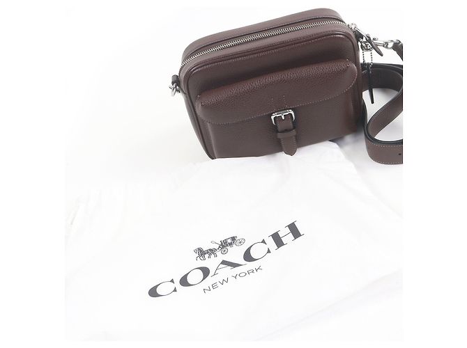 COACH Warner Cross Sling Borsa a tracolla in pelle granulata raffinata Marrone - vista 2