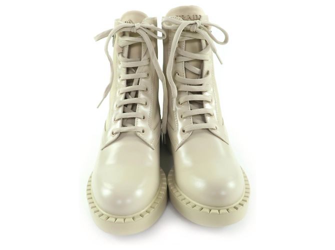 Kurze Stiefel Prada Lederstiefel Beige - Ansicht 4