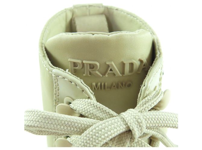 Kurze Stiefel Prada Lederstiefel Beige - Ansicht 9