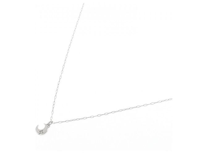 Autre Marque Collana Luna in Diamanti e Oro Bianco K10 Argento - vista 2
