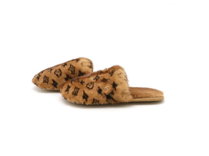 Pantofole in pelliccia di visone Louis Vuitton LV Suite Line Marrone - vista 2