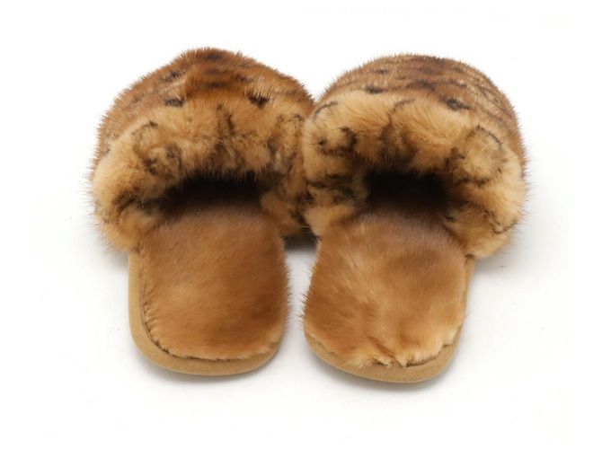 Pantofole in pelliccia di visone Louis Vuitton LV Suite Line Marrone - vista 3