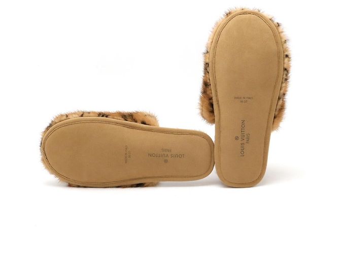 Pantofole in pelliccia di visone Louis Vuitton LV Suite Line Marrone - vista 5