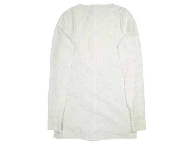 Autre Marque Camisa OLUBIYI THOMAS con pechera plisada de algodón y rayón Blanco Blanco roto - vista 2
