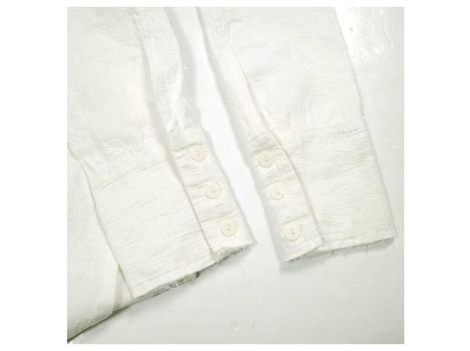 Autre Marque Camisa OLUBIYI THOMAS con pechera plisada de algodón y rayón Blanco Blanco roto - vista 6