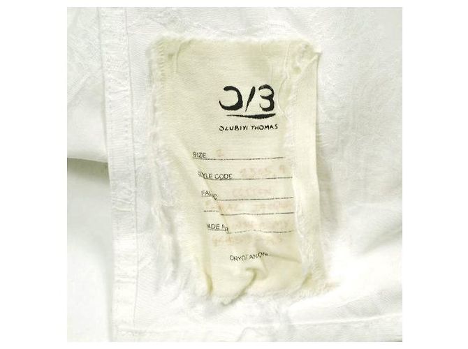 Autre Marque Camisa OLUBIYI THOMAS con pechera plisada de algodón y rayón Blanco Blanco roto - vista 8