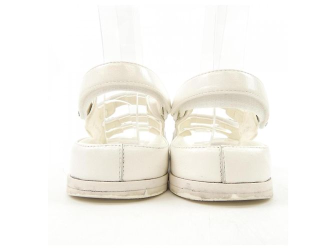 Timeless Sandali Chanel in agnello Bianco - vista 5